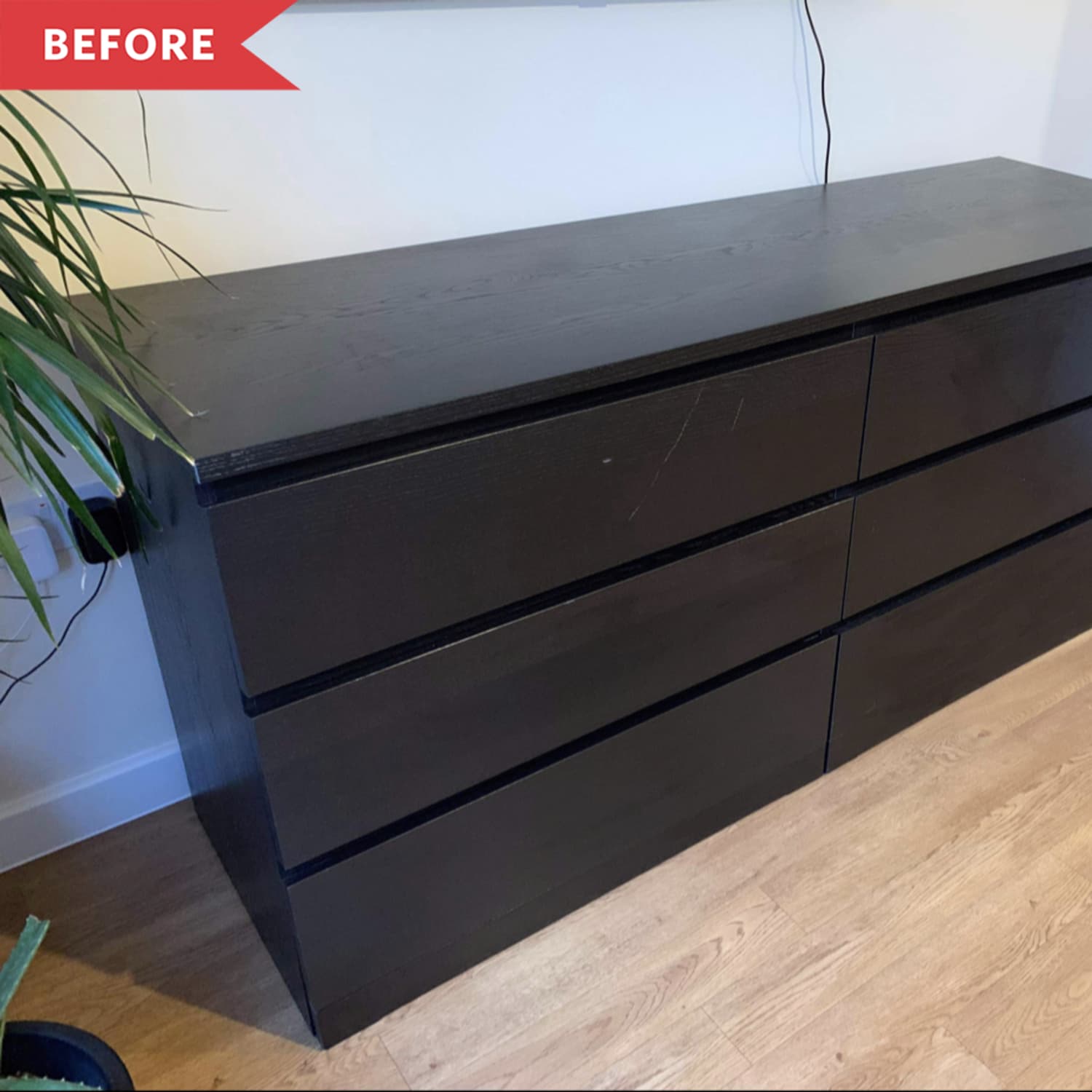 Trendy Fluted Dresser IKEA MALM Hack Before and After photos